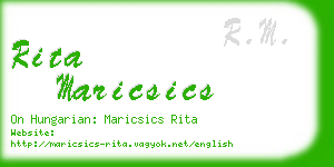 rita maricsics business card